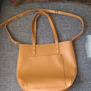 Henny + Lev Elegant Tan Faux Leather Tote Bag